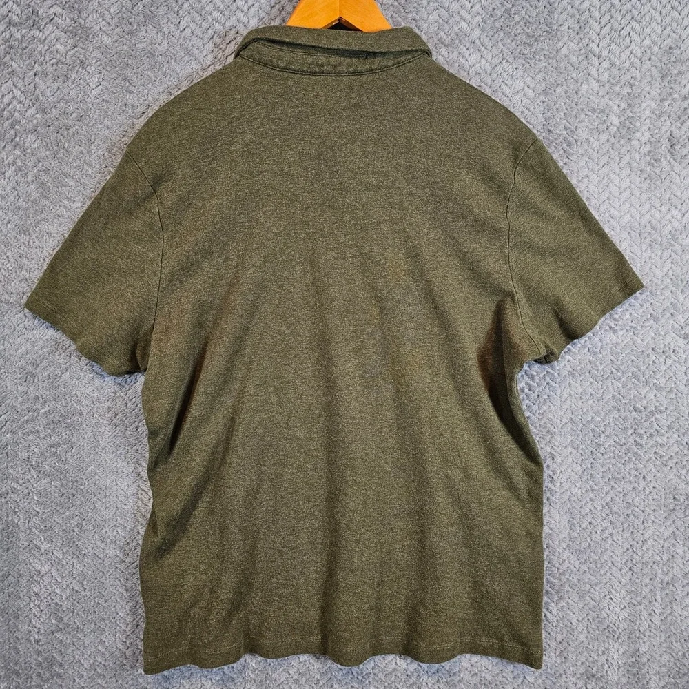 Banana Republic Mens XL Polo Shirt Olive Green Heather Short Sleeve 1588968 SP25